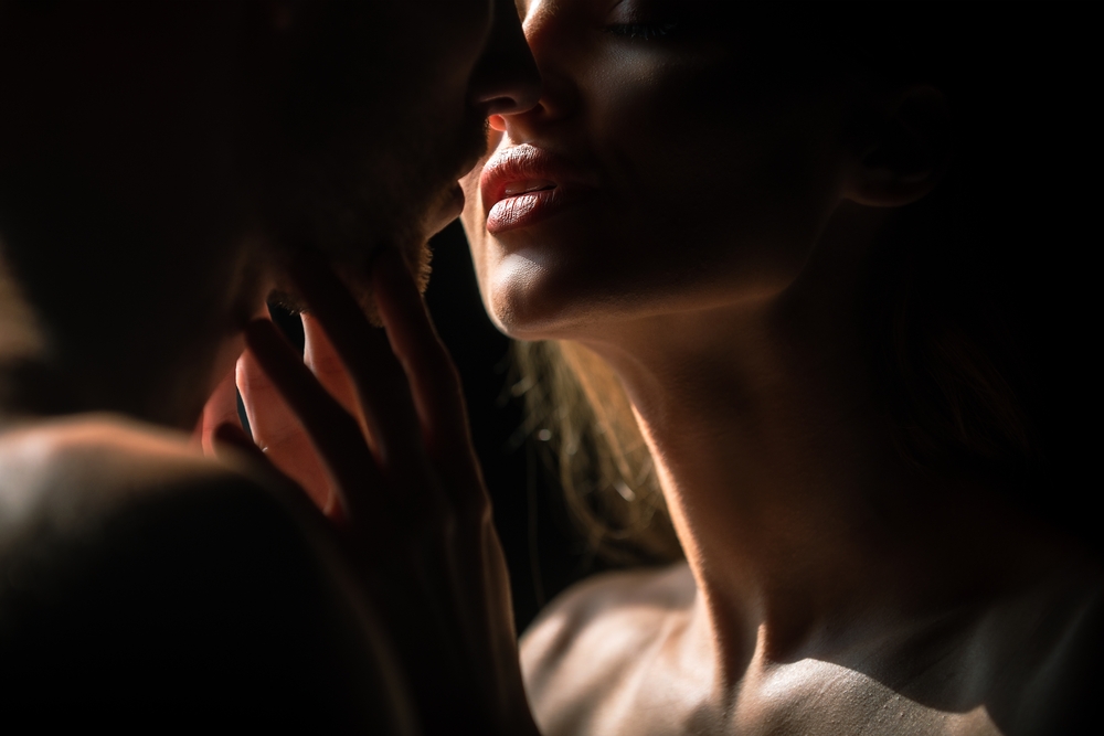 Sensual,Couple,In,The,Tender,Passion.,Close,Up,Portrait,Of